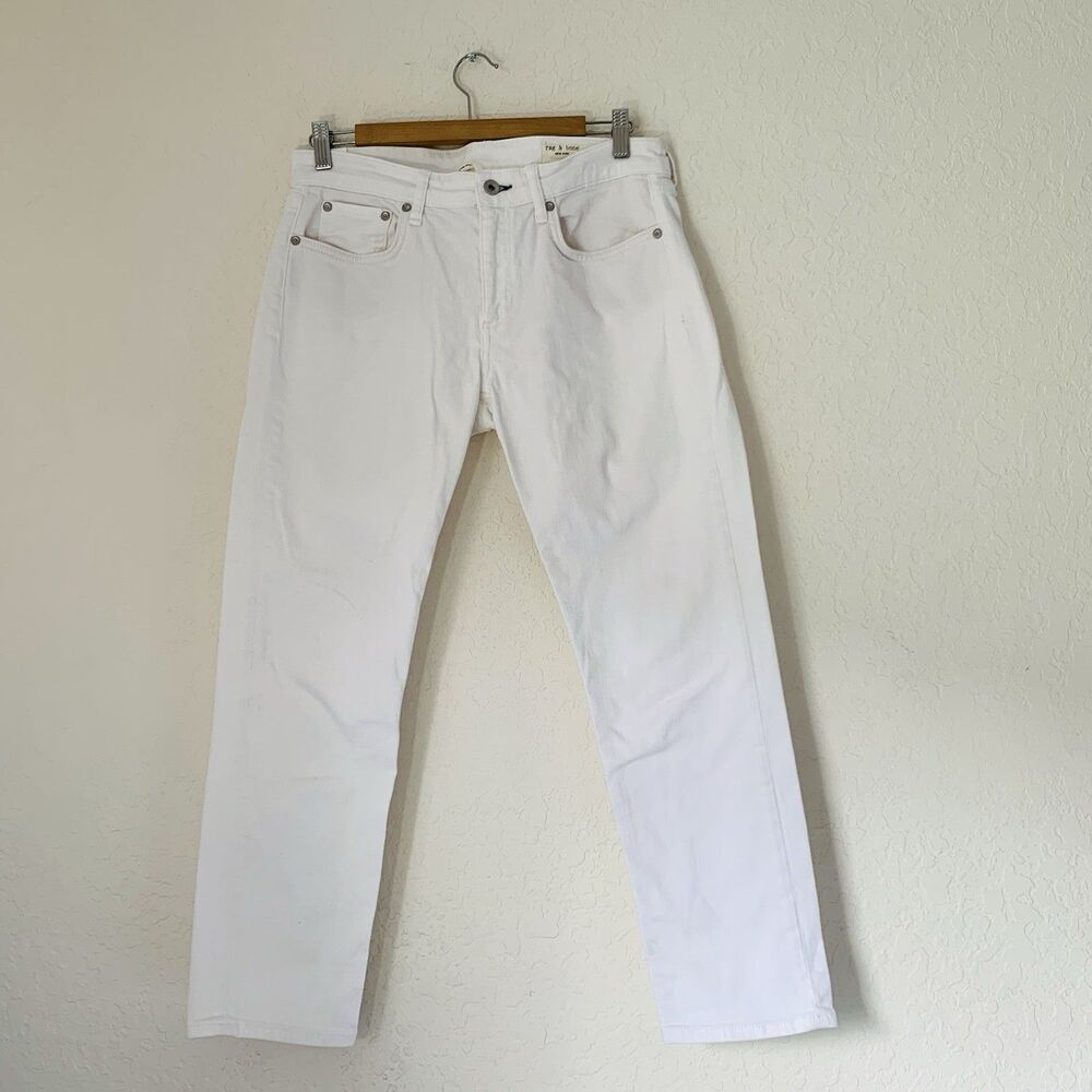 rag & bone White Ankle Crop Jeans